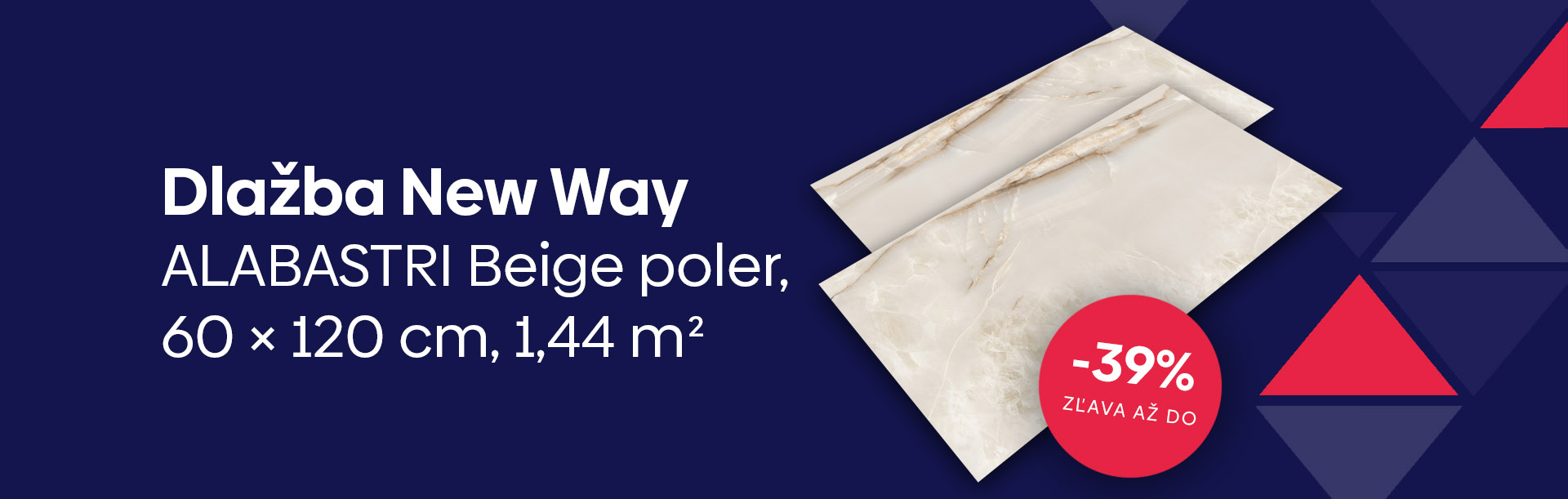 Dlažba NewWay 60 × 120 ALABASTRI Beige poler